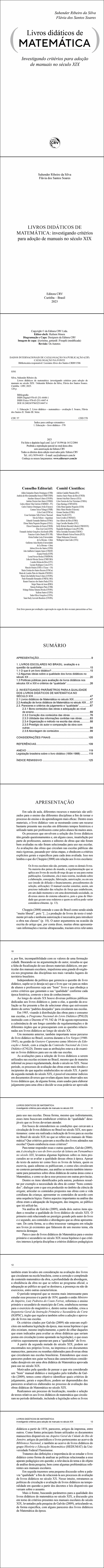 LIVROS DIDÁTICOS DE MATEMÁTICA<br>investigando critérios para adoção de manuais no século XIX