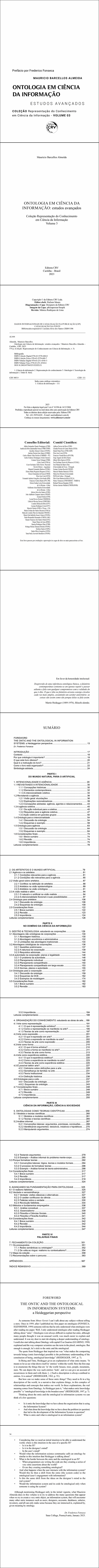 ONTOLOGIA EM CIÊNCIA DA INFORMAÇÃO<br>estudos avançados<br>Coleção Representação do Conhecimento em Ciência da Informação <br>Volume 3