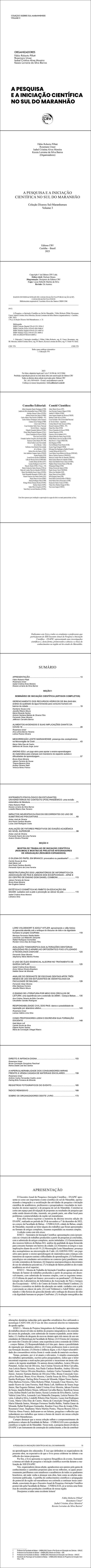 A PESQUISA E A INICIAÇÃO CIENTÍFICA NO SUL DO MARANHÃO<br> Coleção Dizeres Sul-Maranhenses <br>Volume 3